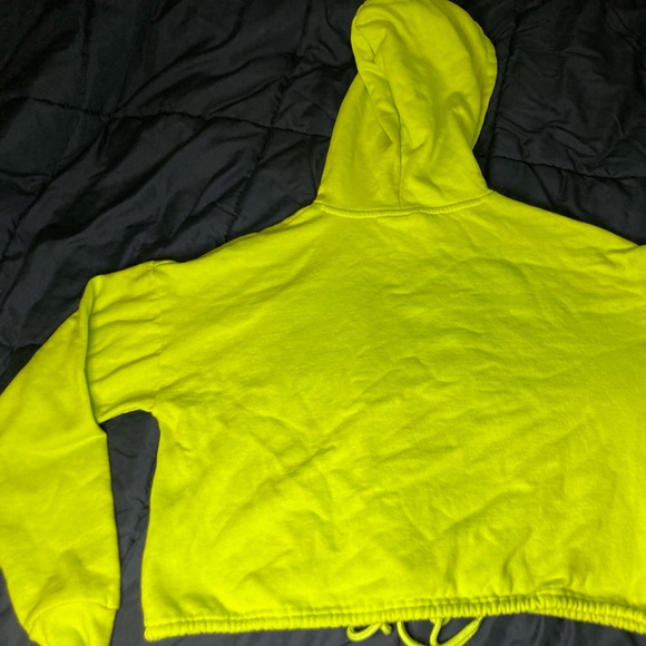 Cropped green and orange Nickelodeon sweater with draw string. Size small. - Picture 2 of 3